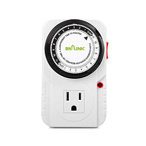 BN-LINK 24-satni plug-in mehanički timer uzemljeni akvarij, raste svjetlost, hidroponika, kućni ljubimci, dom, kuhinja, ured, uređaji, UL-popis 125VAC, 60 Hz, 1875W, 15A, 1 / 2HP (1)