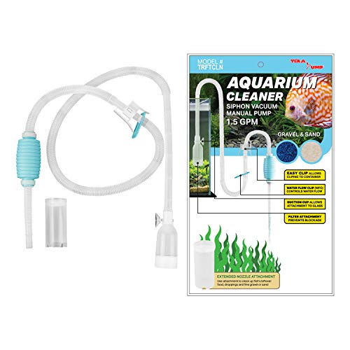 Originalno sredstvo za čišćenje akvarija TERA PUMP Akvarij Fish Tank Pročišćivač pijeska sa šljunkom s dugom mlaznicom N Regulator protoka vode - bez BPA (model: TRFTCLN)